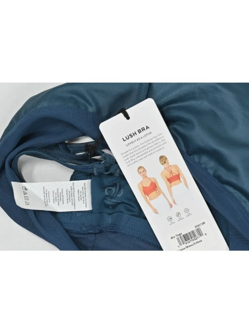ALO Yoga Lush Bra W9074R in Eclipse Glossy/Eclipse